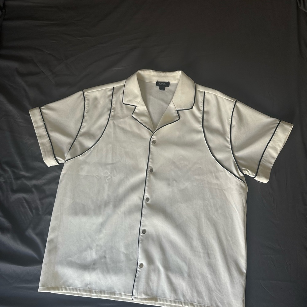 Men's White Shirt with Black Trim